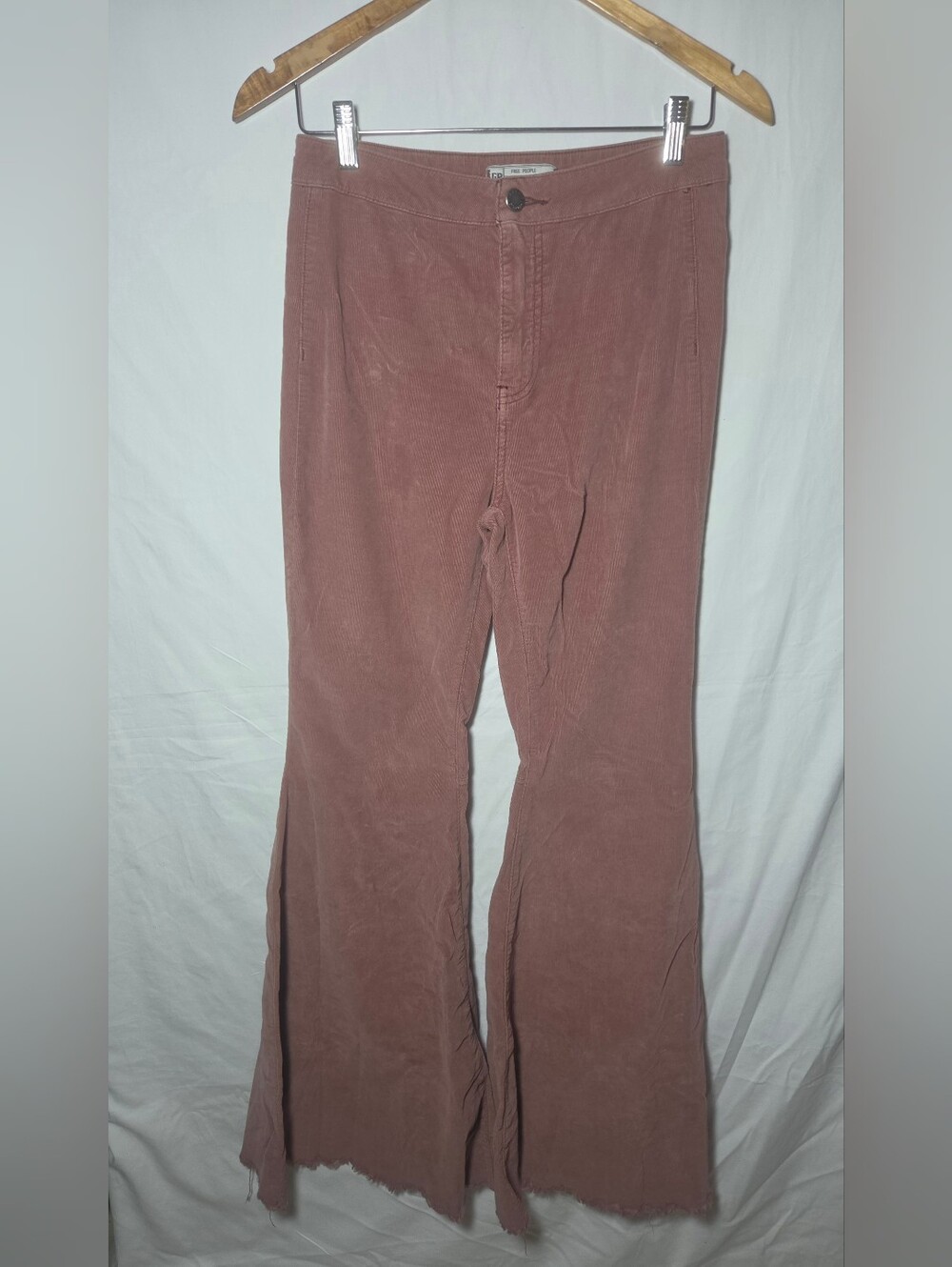 Free People Corduroy Flare Jeans in Dusty Rose